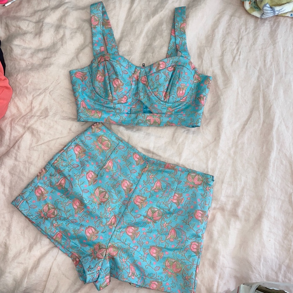 Blue and Pink Two Piece Set